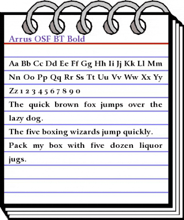 Arrus OSF BT Bold animated font preview