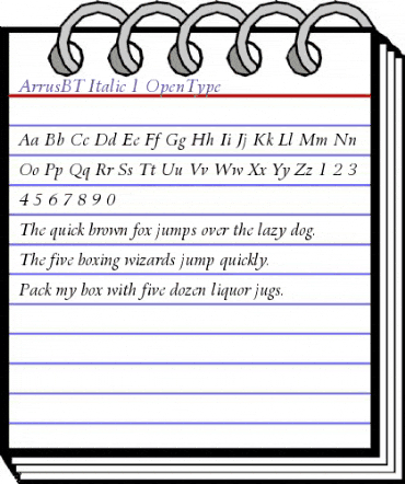 Bitstream Arrus Italic animated font preview