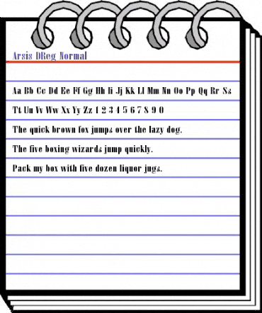 Arsis DReg Normal Regular animated font preview