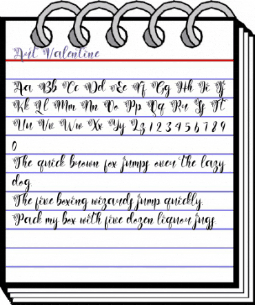 Art Valentine Regular animated font preview