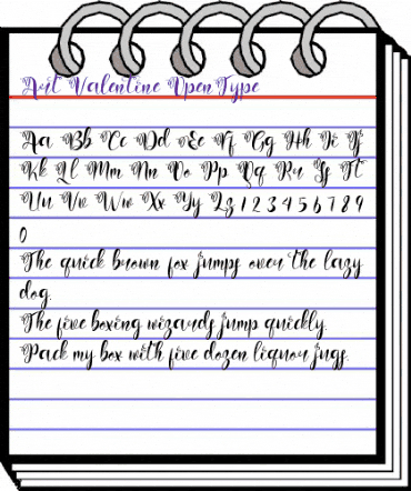 Art Valentine Regular animated font preview
