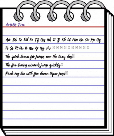 Artelis Free Regular animated font preview