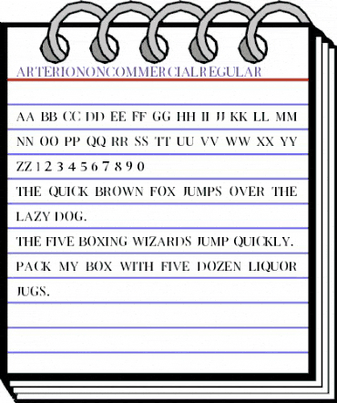 ArterioNonCommercial Regular animated font preview