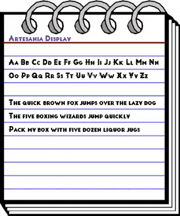 Artesania Display Regular animated font preview