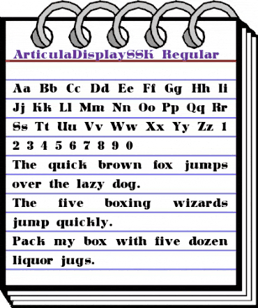 ArticulaDisplaySSK Regular animated font preview