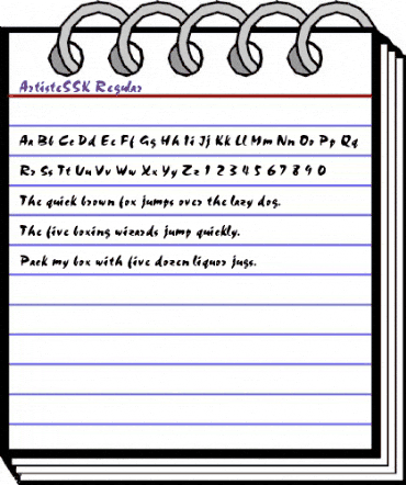 ArtisteSSK Regular animated font preview