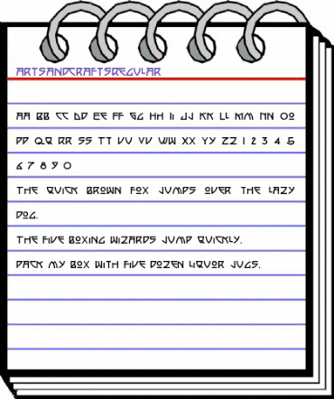 ArtsAndCrafts Regular animated font preview