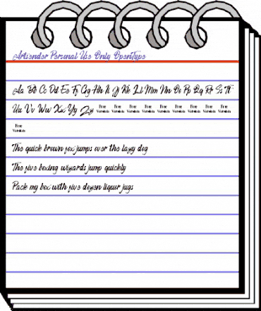 Artsender Personal Use Only Regular animated font preview