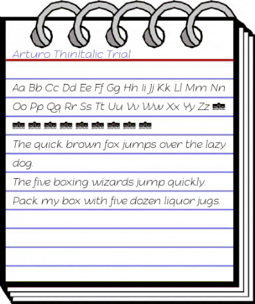 Arturo Trial Thin Italic animated font preview Arturo Trial Thin Italic animated font preview