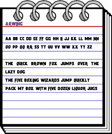 Arwing Arwing animated font preview