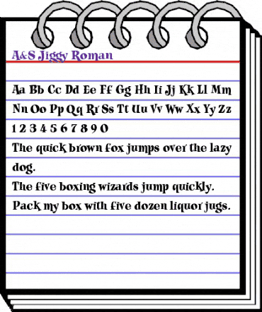 A&S Jiggy Roman Regular animated font preview