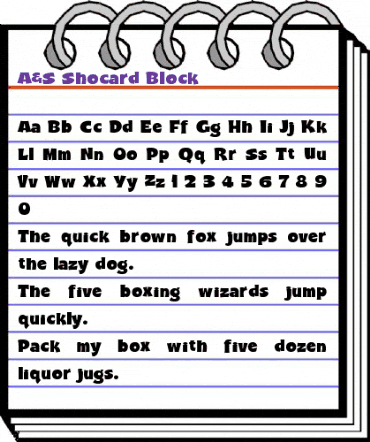 A&S Shocard Block Regular animated font preview