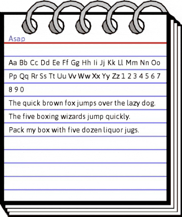 Asap Regular animated font preview