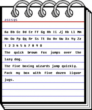 ascsys Regular animated font preview