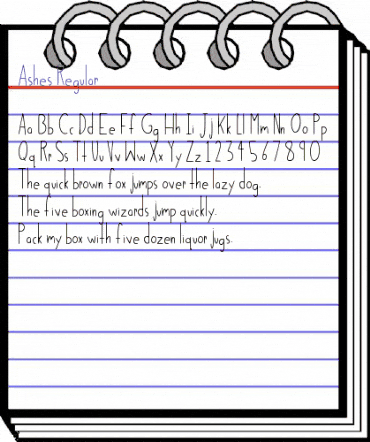 Ashes Regular animated font preview