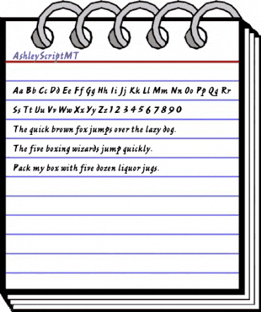 AshleyScriptMT RomanItalic animated font preview