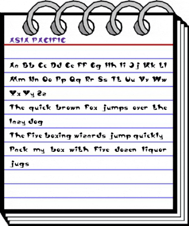 ASIA PACIFIC Regular animated font preview