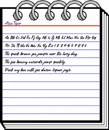 Asia Tiger Regular animated font preview Asia Tiger Regular animated font preview