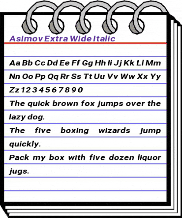 Asimov XWidIt animated font preview