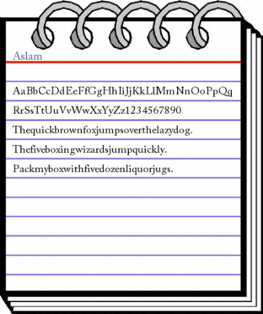 Aslam Regular animated font preview Aslam Regular animated font preview