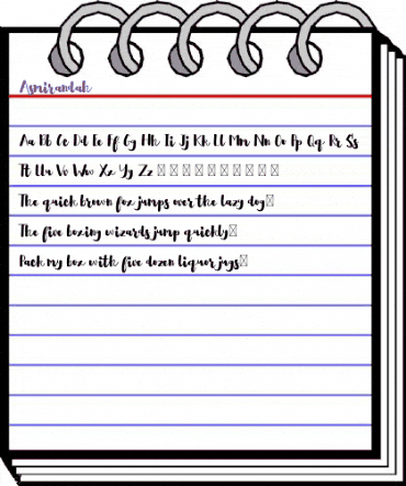 Asmirandah Regular animated font preview