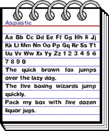 Aspastic Regular animated font preview