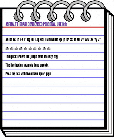 ASPHALTIC GRAIN CONDENSED PERSO Bold animated font preview