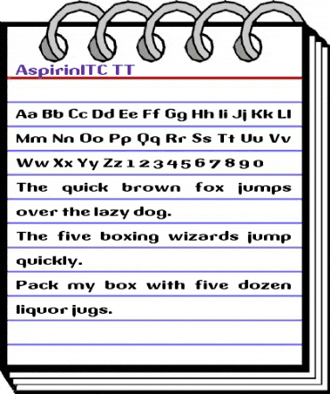 AspirinITC TT Regular animated font preview