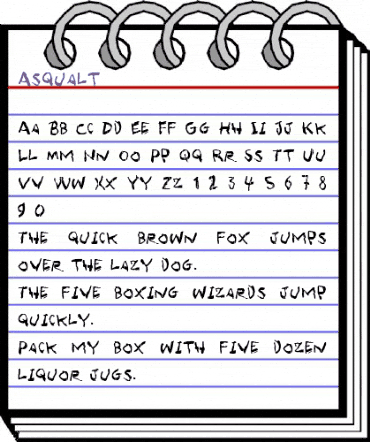 Asqualt Regular animated font preview