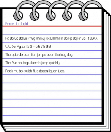 Assertion Light Regular animated font preview