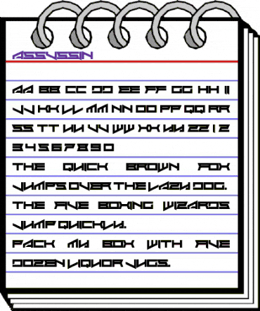 Assvssin Regular animated font preview