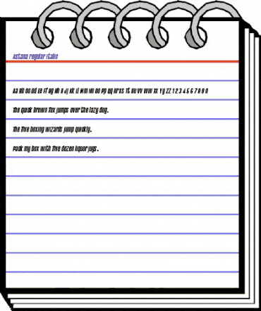 Astana regular-italic animated font preview