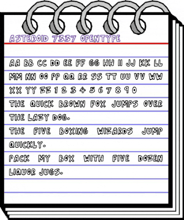 Asteroid 7337 Regular animated font preview