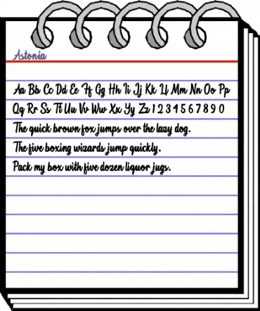 Astonia Regular animated font preview