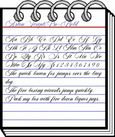 Aston Script Pro Bold Bold animated font preview