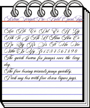 Aston Script Pro Bold Bold animated font preview