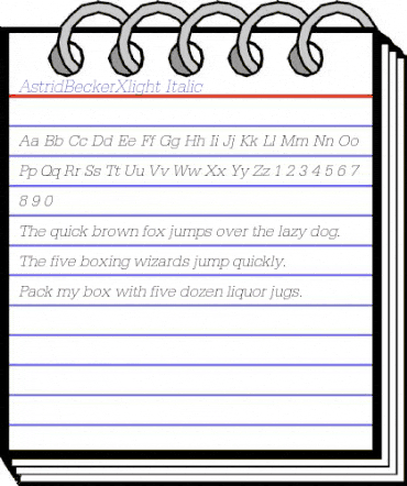 AstridBeckerXlight Italic animated font preview