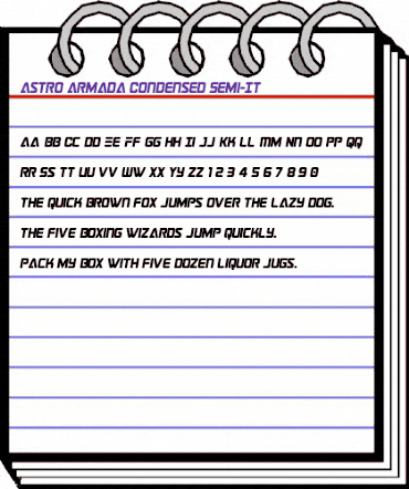 Astro Armada Condensed Semi-It Regular animated font preview Astro Armada Condensed Semi-It Regular animated font preview