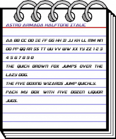 Astro Armada Halftone Italic Regular animated font preview