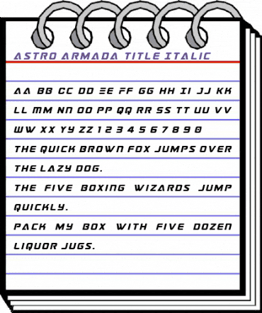 Astro Armada Title Italic Regular animated font preview