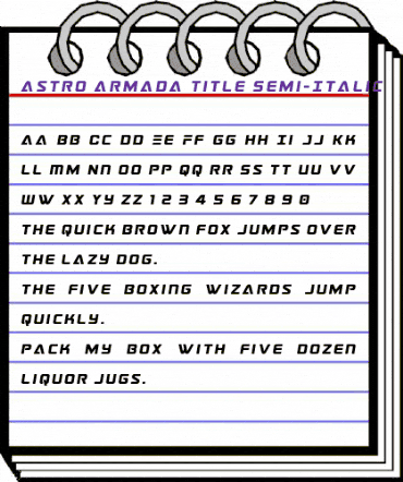 Astro Armada Title Semi-Italic Regular animated font preview