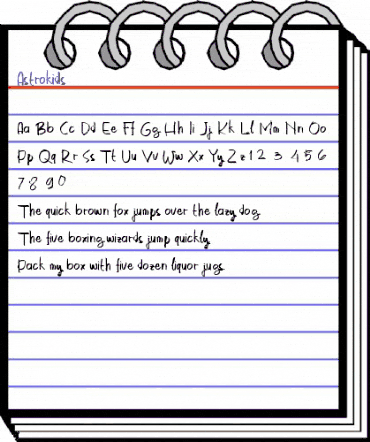 Astrokids Regular animated font preview