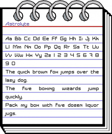 Astrolyte Regular animated font preview