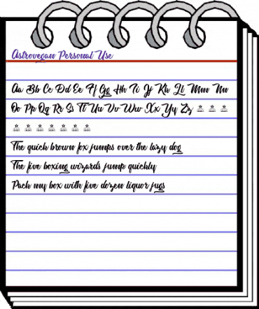 Astrovegan Personal Use Regular animated font preview