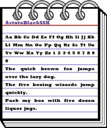 AstuteBlackSSK Regular animated font preview