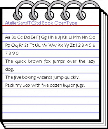 Atelier Sans ITC Std Book animated font preview