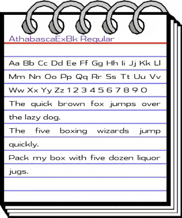 Athabasca Expanded Book animated font preview