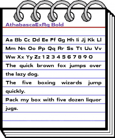 Athabasca Expanded Bold animated font preview