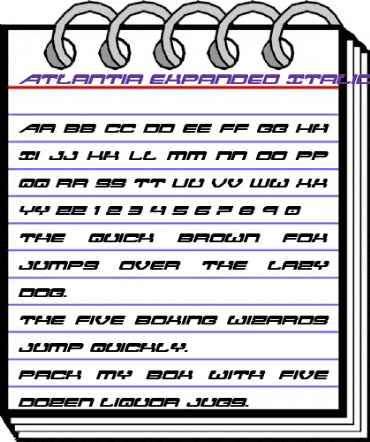 Atlantia Expanded Italic Expanded Italic animated font preview