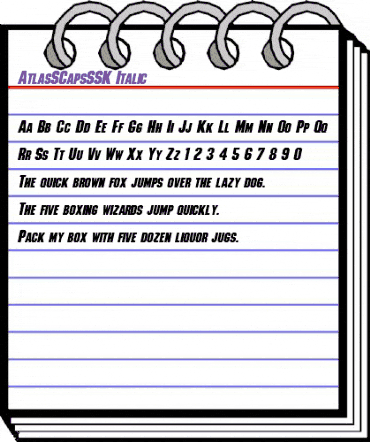 AtlasSCapsSSK Italic animated font preview